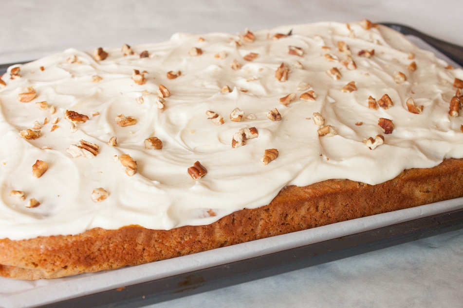 Carrot Pineapple Cake with Pecans