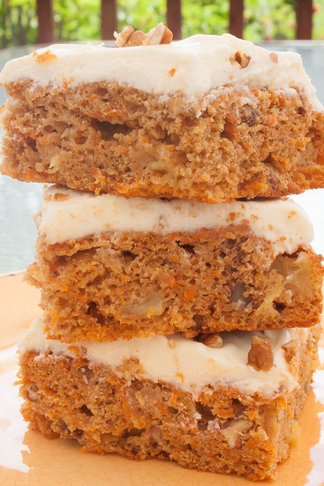 Moist Carrot Pineapple Cake with Pecans