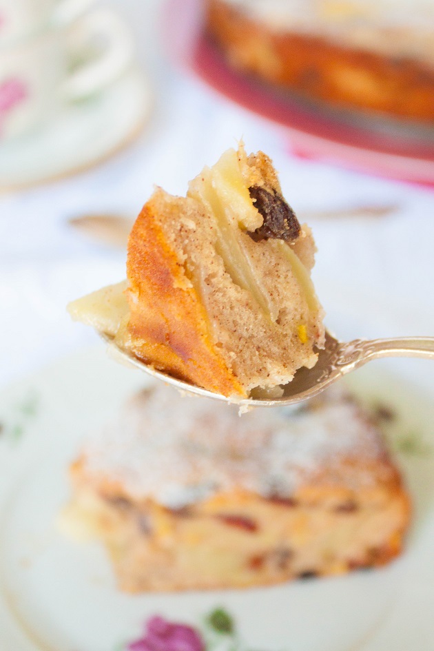 Russian Charlotka - Apple Cake with Dried Fruits and Nuts