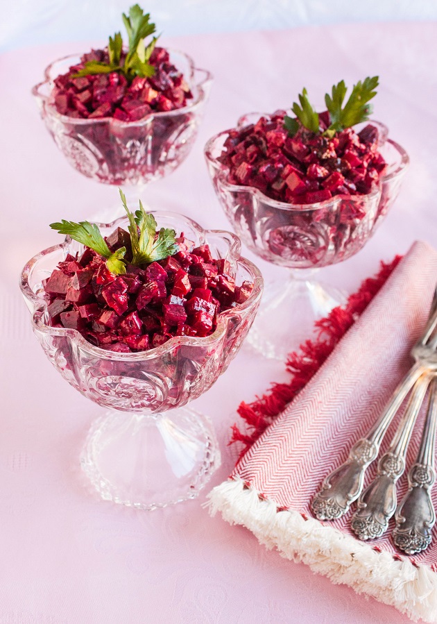 Beet Salad with Chicken, Prunes and Pecans