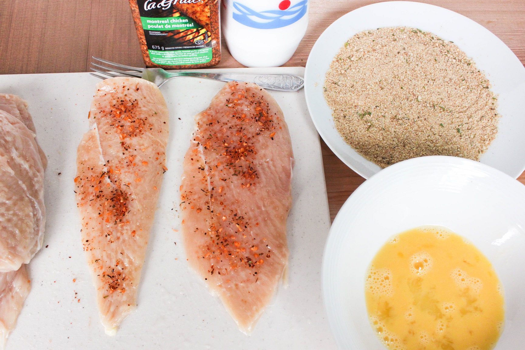 Making the chicken chops