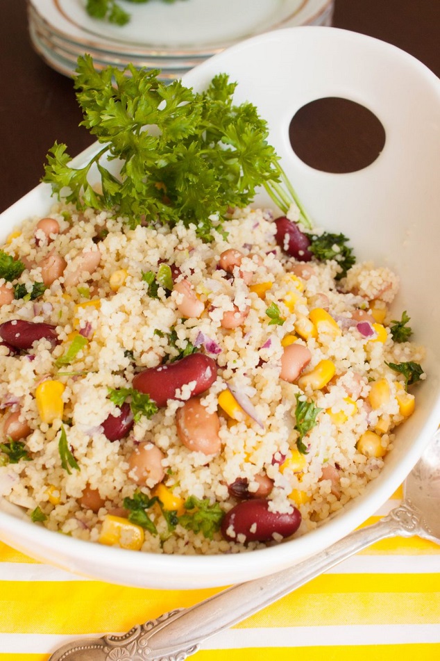 Couscous with Beans, Corn, and Jalapeno