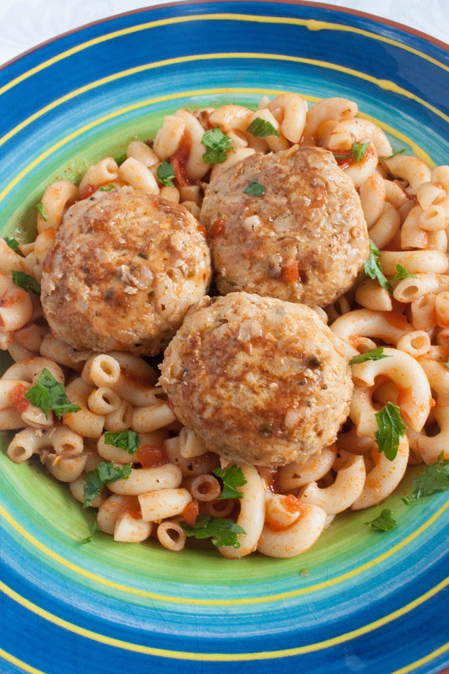 Chicken Meatballs with Rice - Russian Tefteli