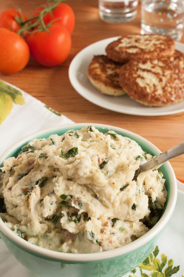 Bacon and Spinach Mashed Potatoes