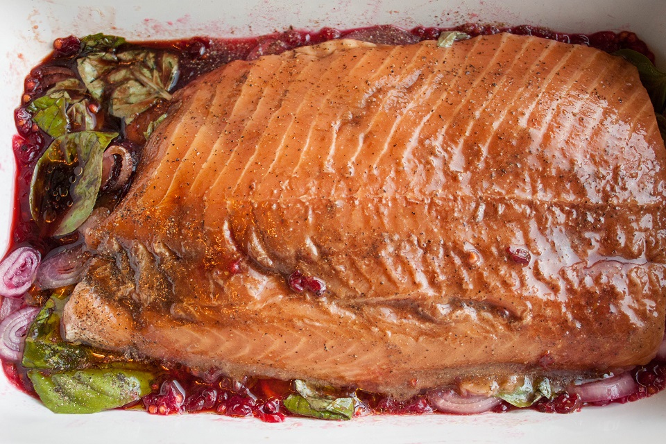 Red Currant- arinated Salmon